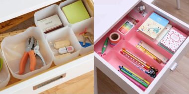 como organizar potinhos plásticos