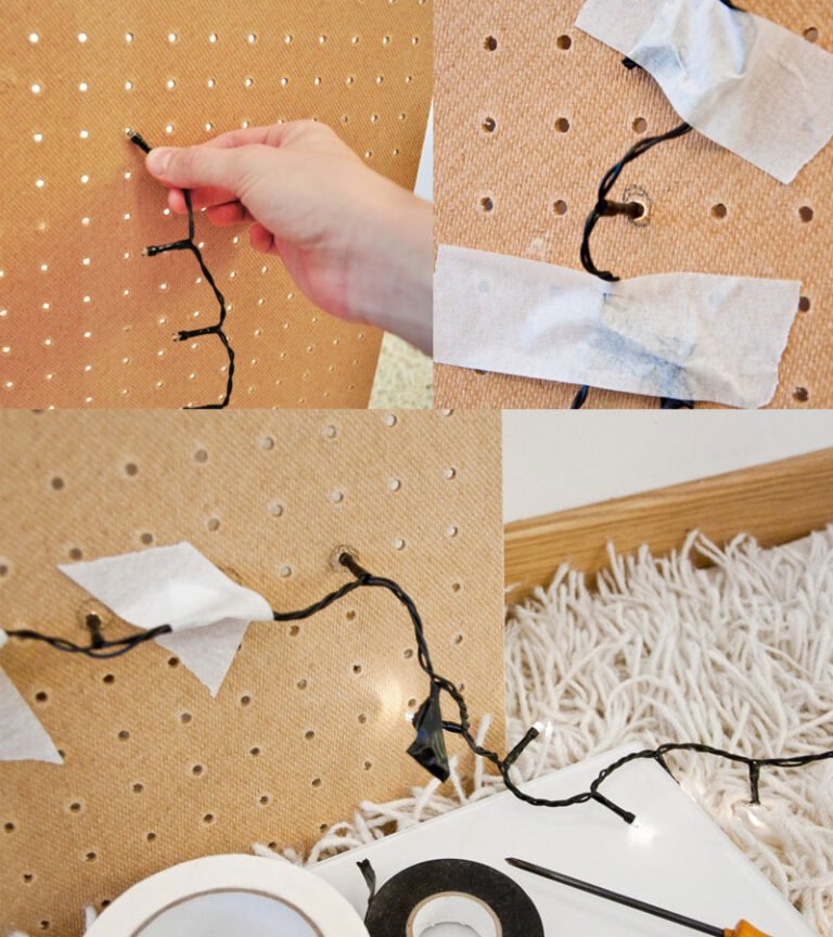 Dona Ajuda - decore painel pegboard com luzes de led